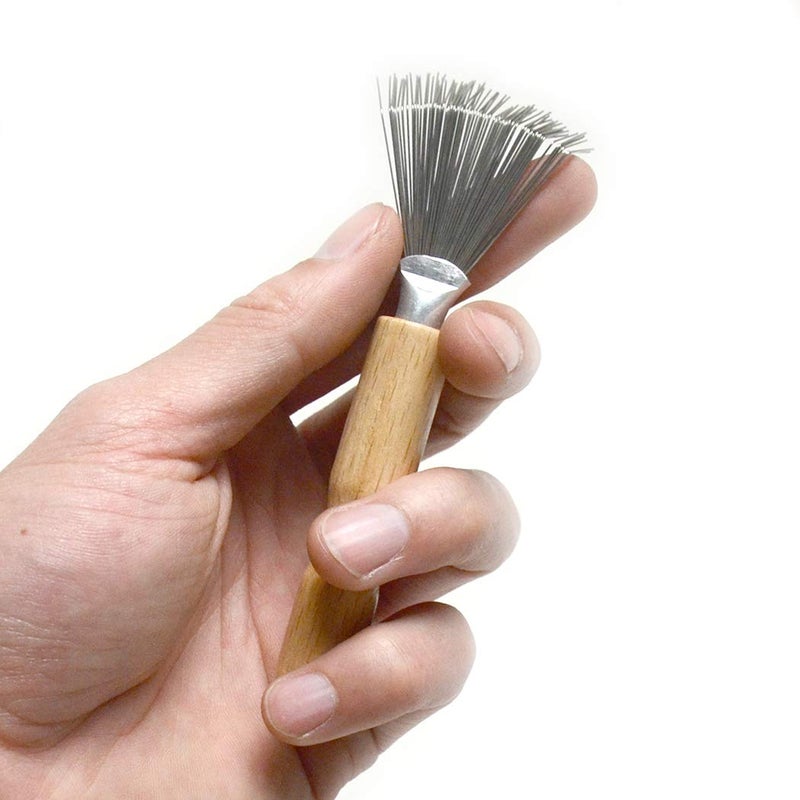Luwigs Metal Wire Rake Wooden Handle Comb for Home Salon - Hair Dirt Removal Cleaning Tool - Image 2